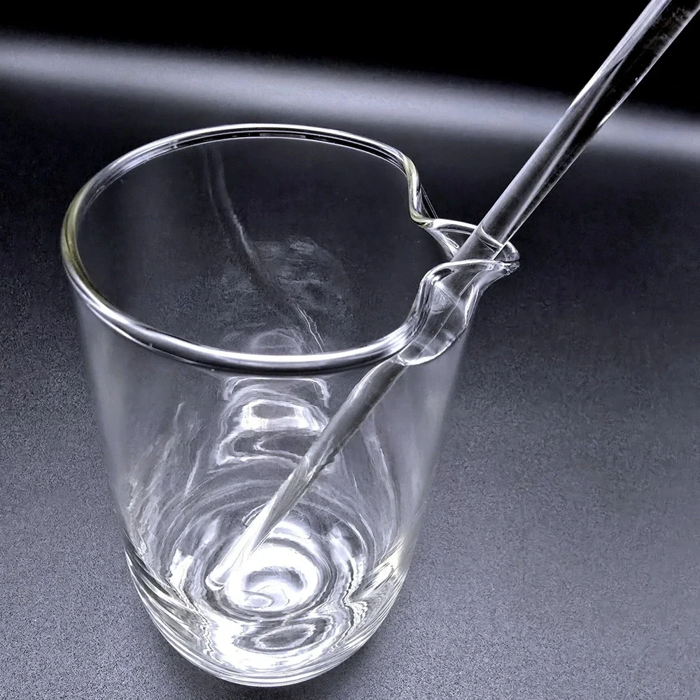 Hand Blown Clear Glass Heart Rim Cocktail Mixing Pitcher with Glass Stir Rod‎